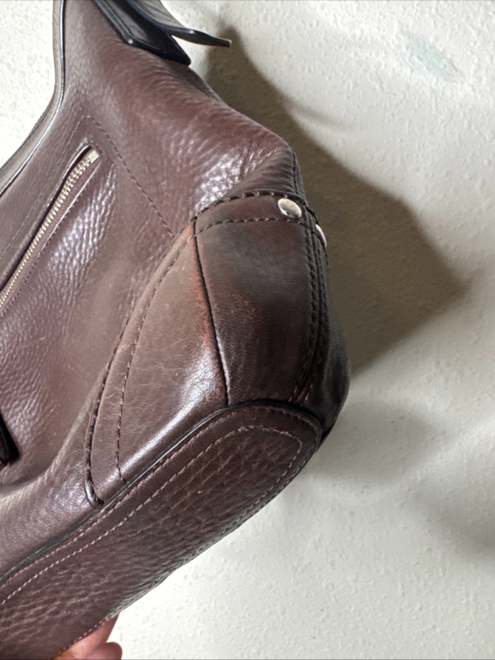 COACH PEBBLE Brown Leather Silver Tone Hardware CROSSBODY Bag F12319 - Picture 4 of 15